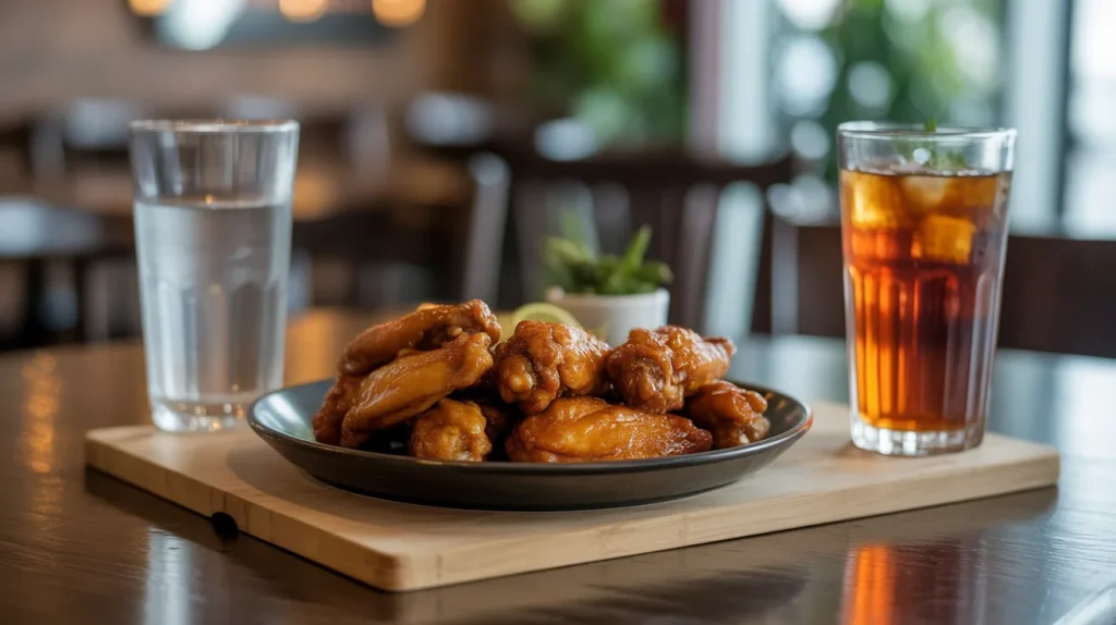 Chili's wings 9 Drink Water and Unsweetened Beverages
