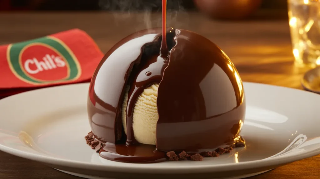 Chili's Molten Chocolate Cake 4 Hard shell chocolate
