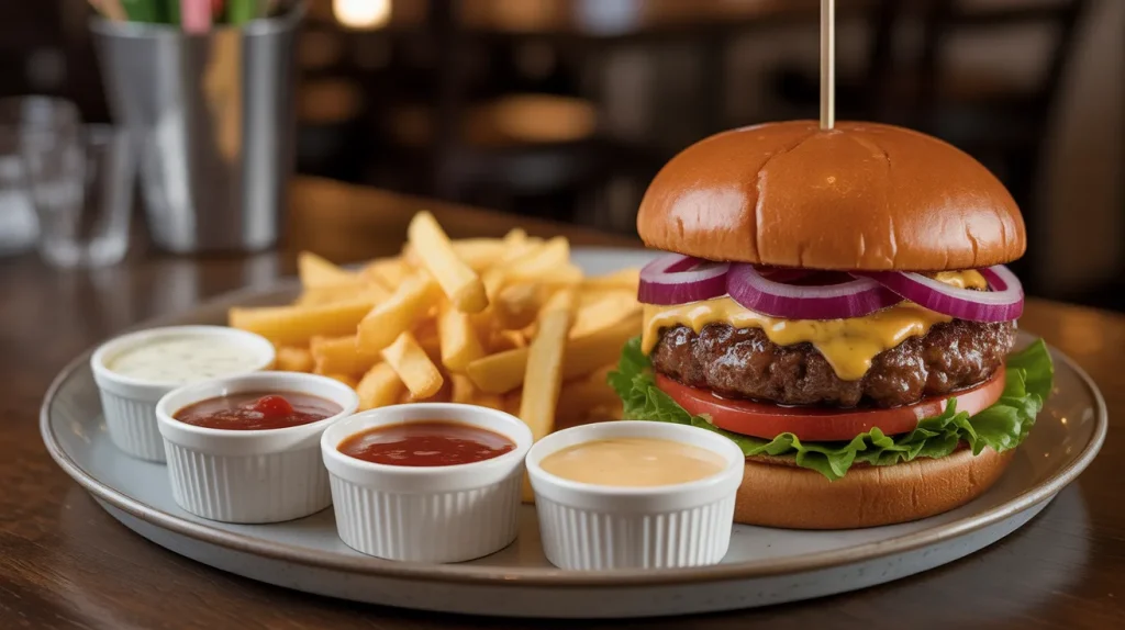 Chili's Mushroom Swiss Burger 3 Request Sauces on the Side