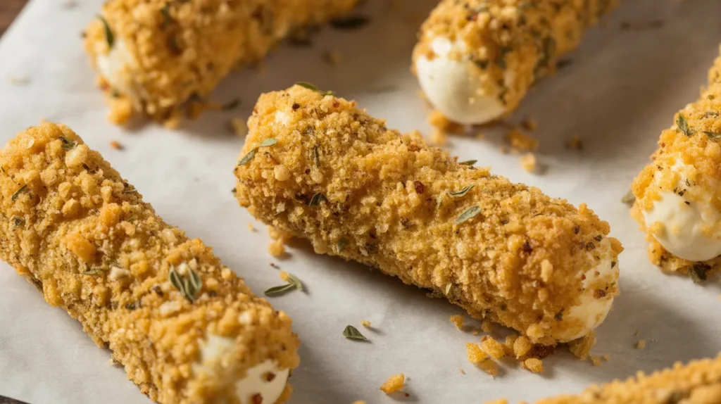 Chili's Spicy Mozzarella Sticks 3 Seasoned breadcrumbs