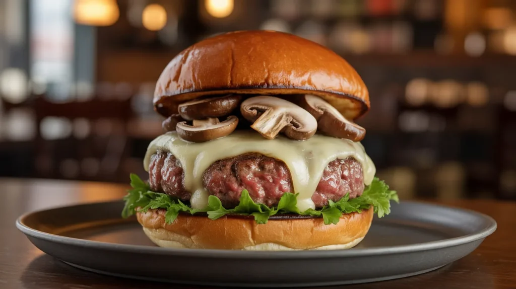 Chili's Mushroom Swiss Burger 9 Swiss Cheese and Mushrooms