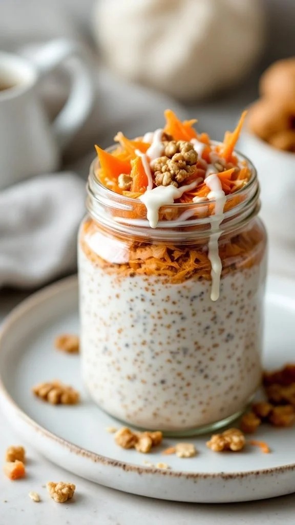 5 min easy healthy overnight carrot and Oatmeal jar
