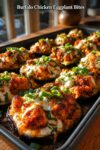 Buffalo Chicken Eggplant Bites