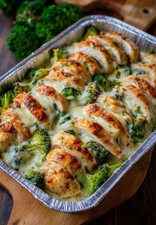 Cheesy Broccoli Chicken Bake in Foil