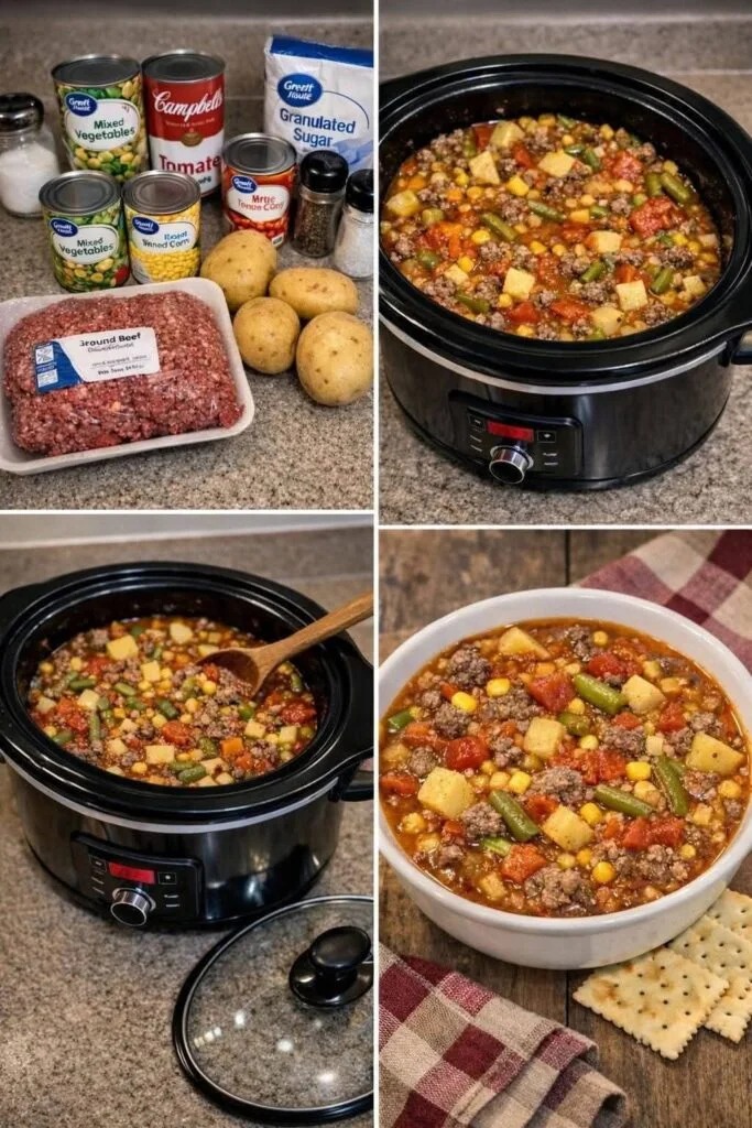 Crockpot Hamburger Vegetable Soup