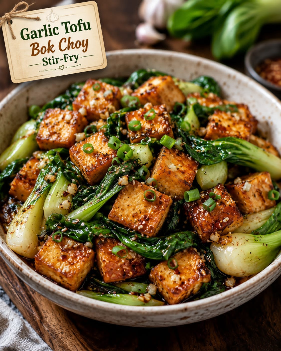 Garlic Tofu Bok Choy Stir Fry