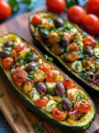 Greek Stuffed Zucchini Boats