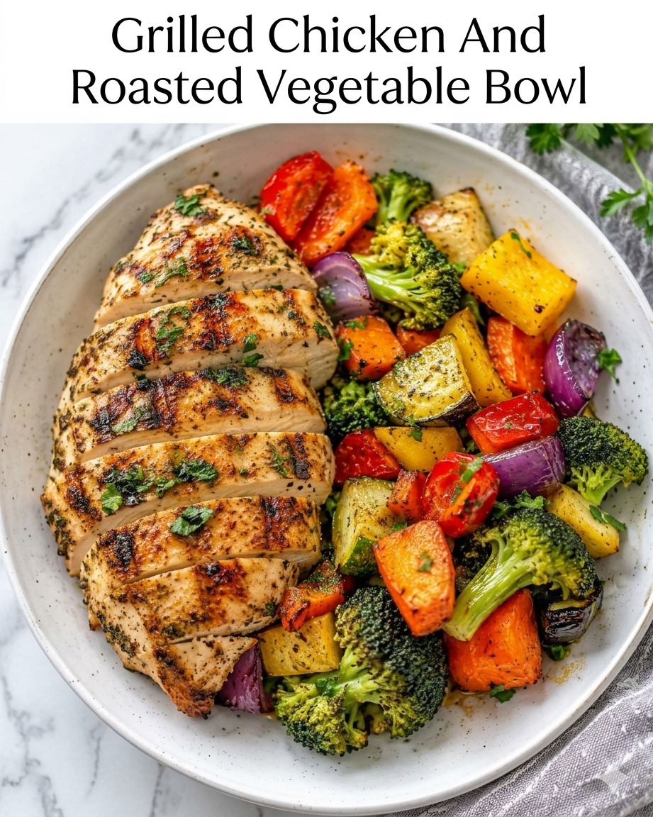 Grilled Chicken And Roasted Vegetable Bowl