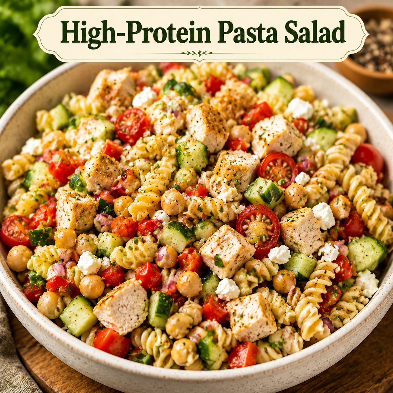 High Protein Pasta Salad