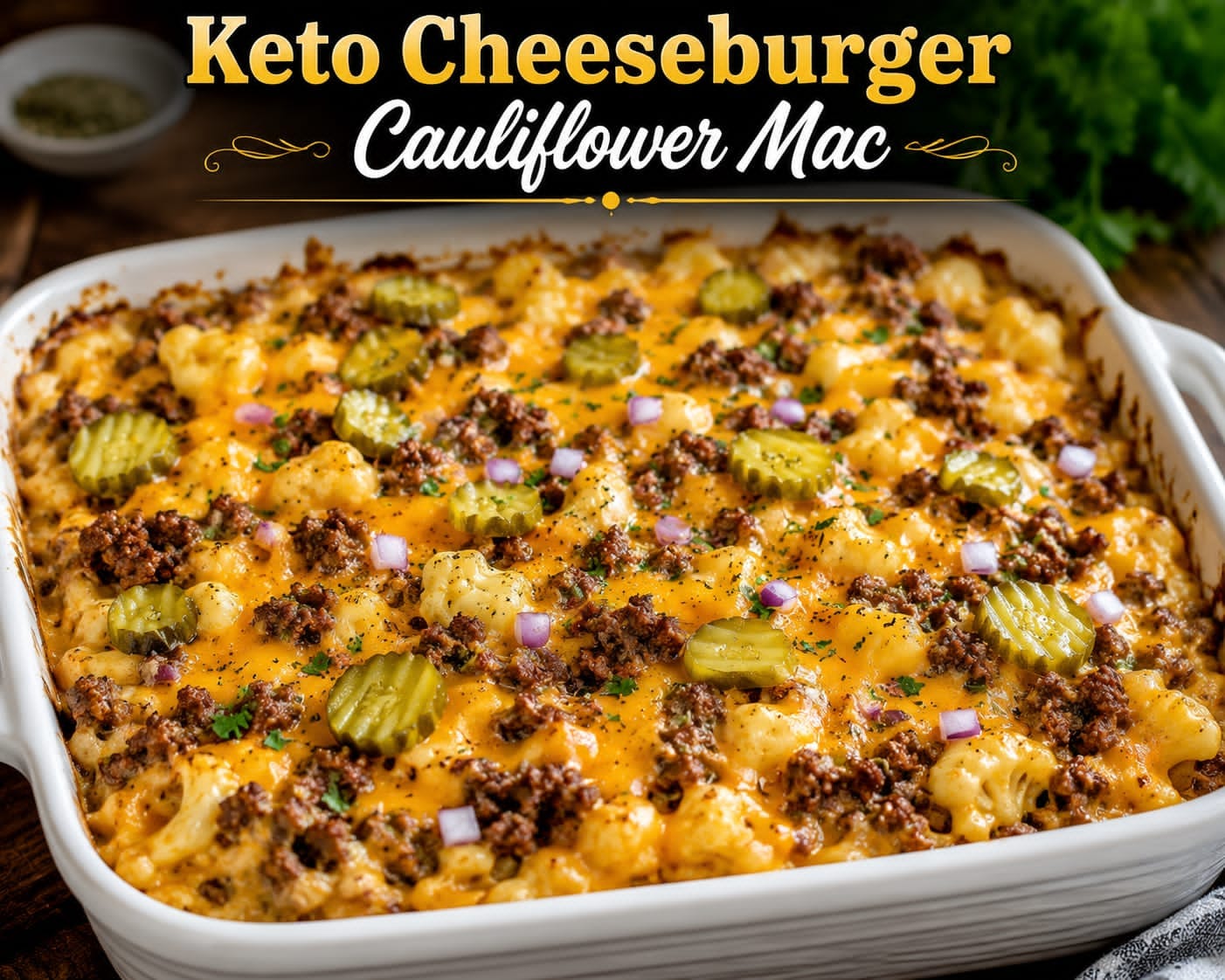 Keto Cheeseburger Cauliflower Mac