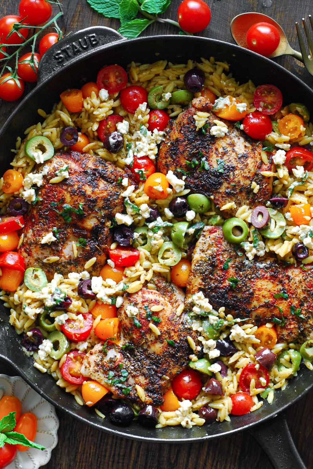 Mediterranean Chicken Orzo Bake