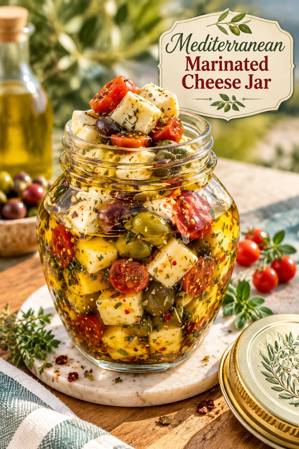 Mediterranean Marinated Cheese Jar
