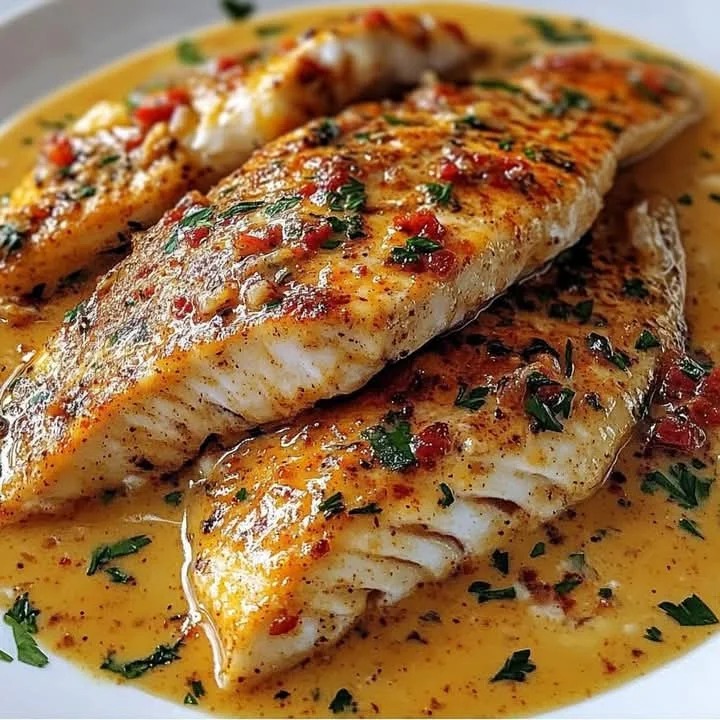 12 Mediterranean Red Snapper with Creamy Herb Sauce