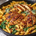 13 Mediterranean One Pan Spicy Chicken Spinach Pasta