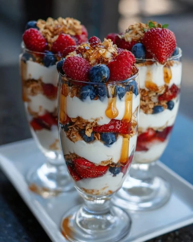 4Greek Yogurt and Berry Parfait