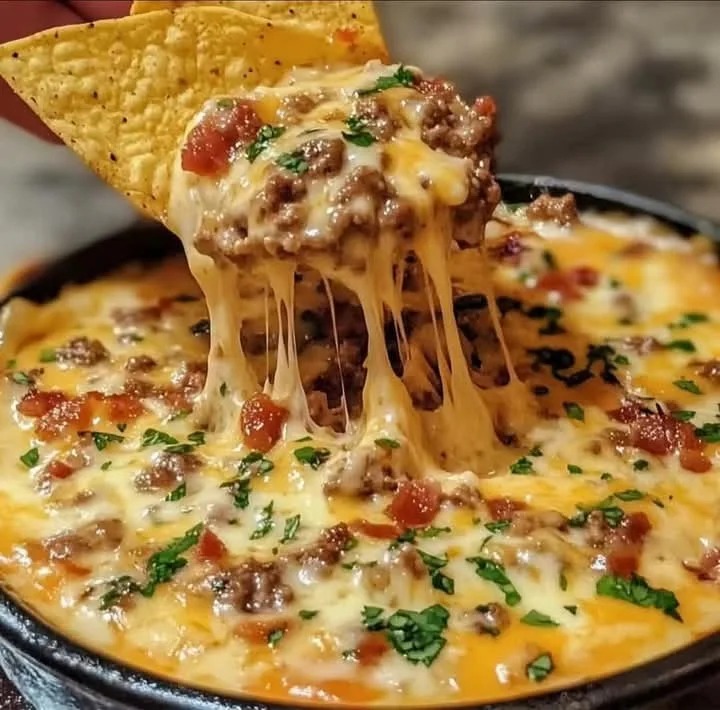 5 Mediterranean Cheeseburger Queso Dip