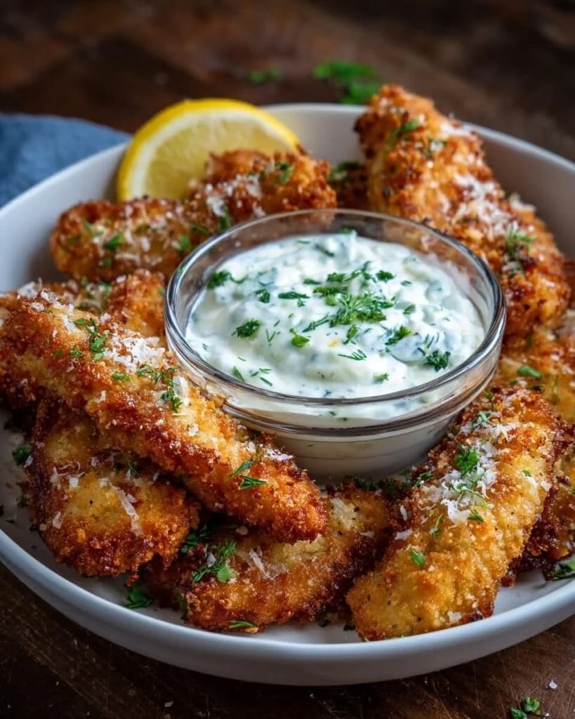 Air Fryer Chicken Tenders with Tzatziki Sauce