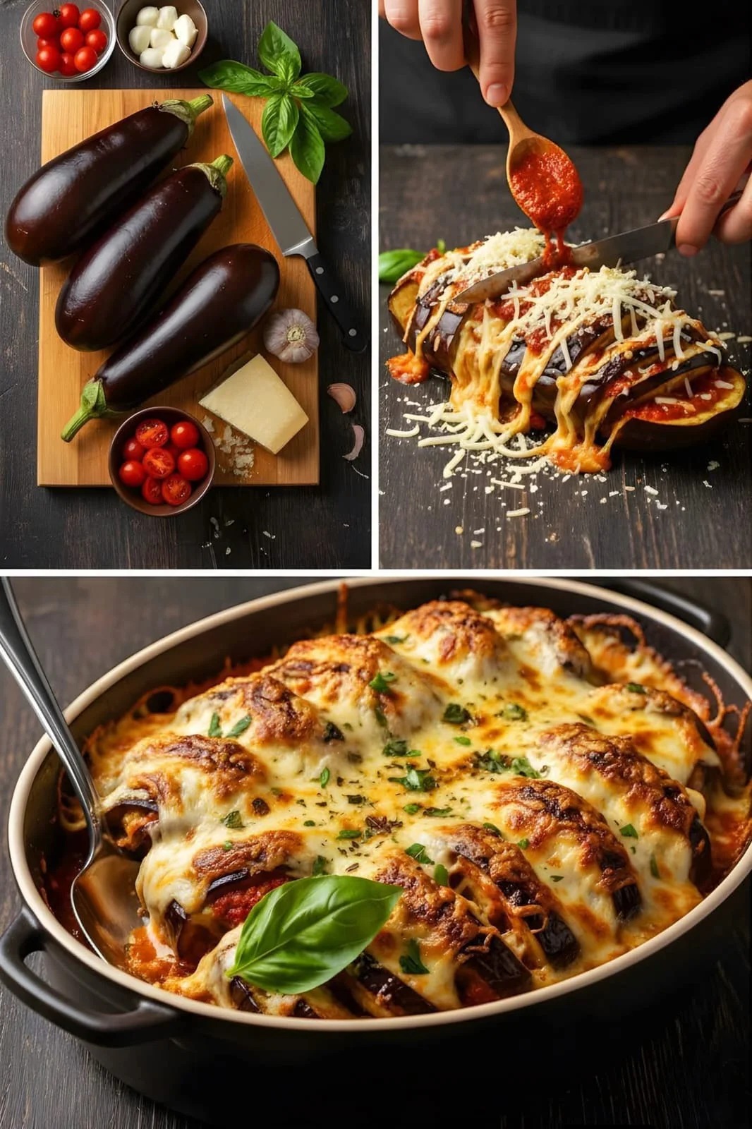 Cheesy Hasselback Eggplant Marinara