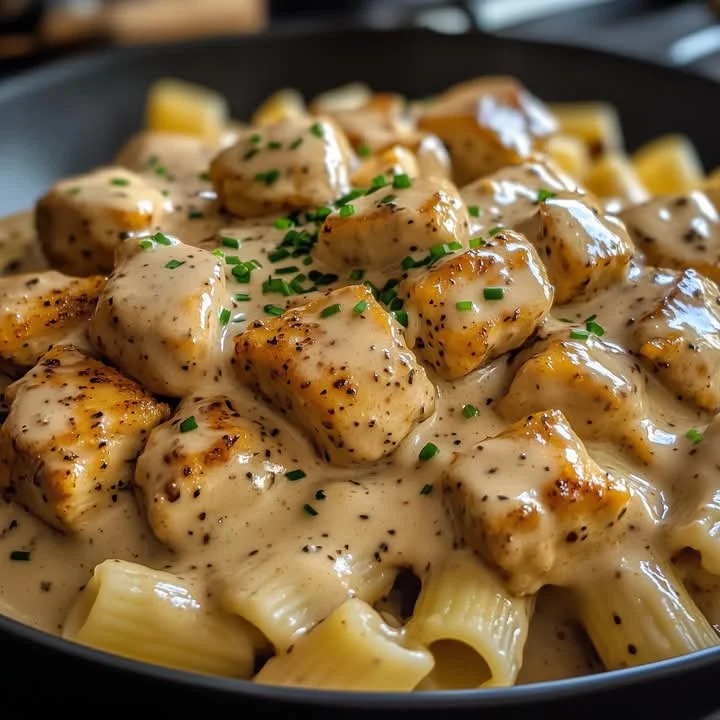 Creamy Garlic Butter Chicken Rigatoni