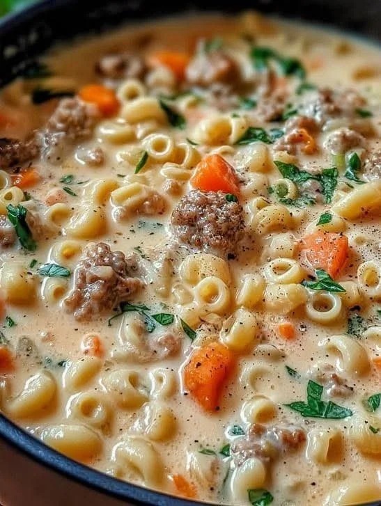 Creamy Parmesan Italian Sausage Ditalini Soup