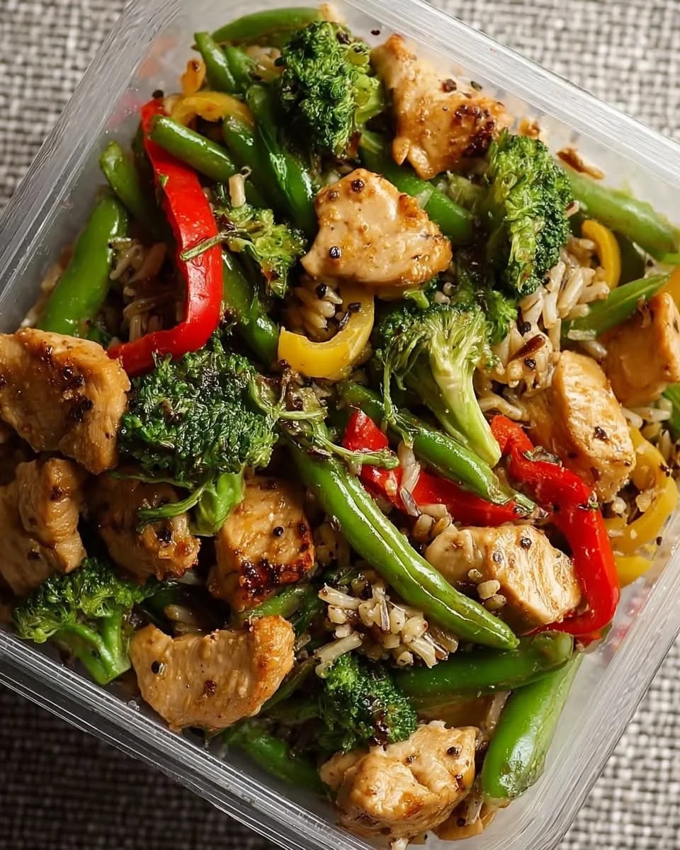 Garlic Soy Chicken Green Veggie Brown Rice BowlGarlic Soy Chicken Green Veggie Brown Rice Bowl
