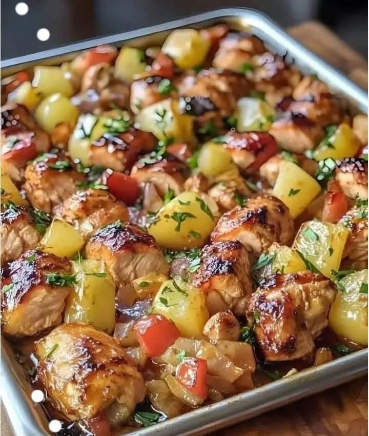 Hawaiian Chicken Sheet Pan Mea