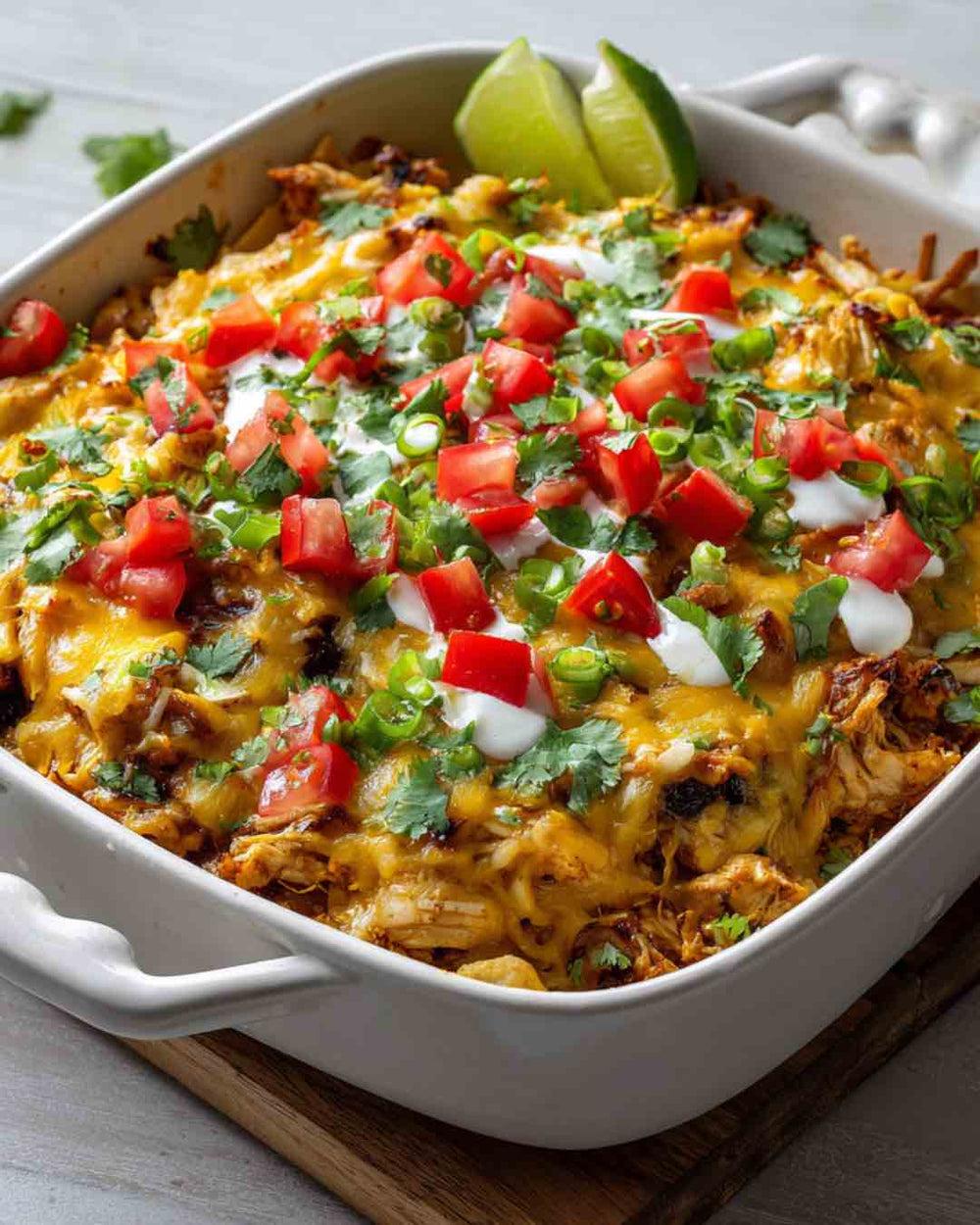 High Protein Chicken Taco Cottage Cheese Bake