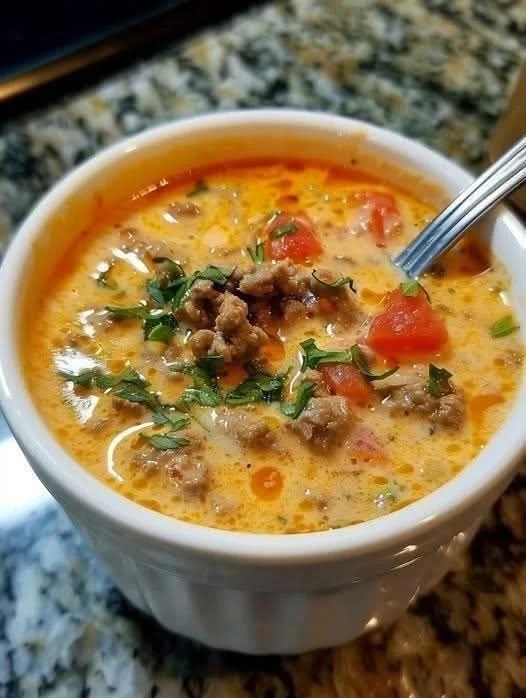 Mediterranean Cheesy Keto Taco Soup