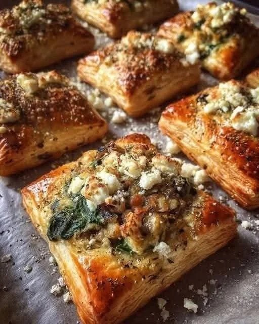 Mediterranean Eggplant Spinach Feta Mini Pies