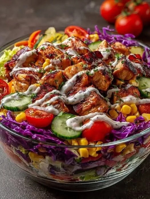 Mediterranean Kebab Salad Recipe