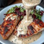 Mediterranean Seared Tuna with Creamy Garlic Veggie Salad