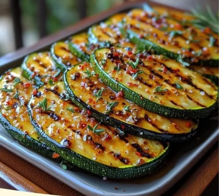 Mediterranean Sweet Spicy Grilled Zucchini