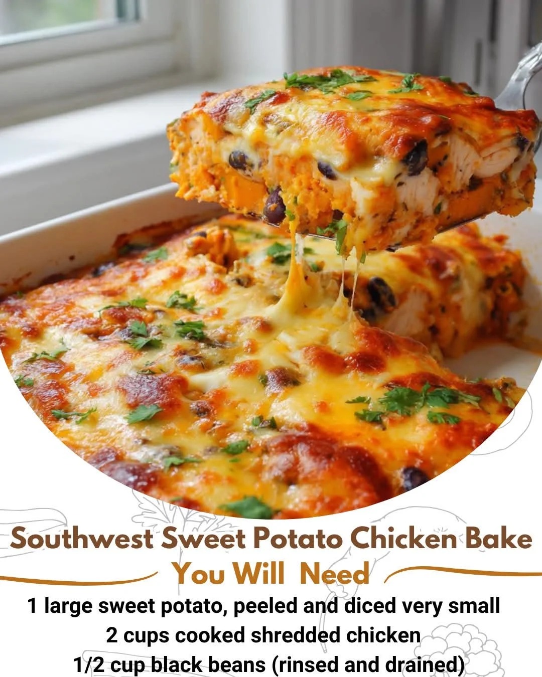 Southwest Sweet Potato Chicken Chili Bake