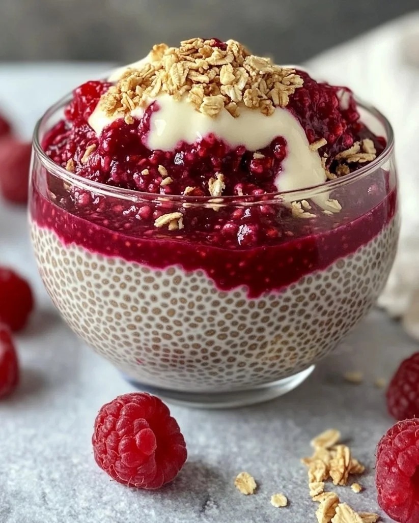 Vegan Raspberry Chia Pudding