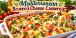 Mediterranean Broccoli Cheese Casserole with broccoli feta cheese tomatoes and olives