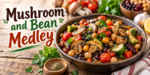Mushroom Bean Medley with mushrooms, mixed beans, vegetables, and fresh herbs in a bowl