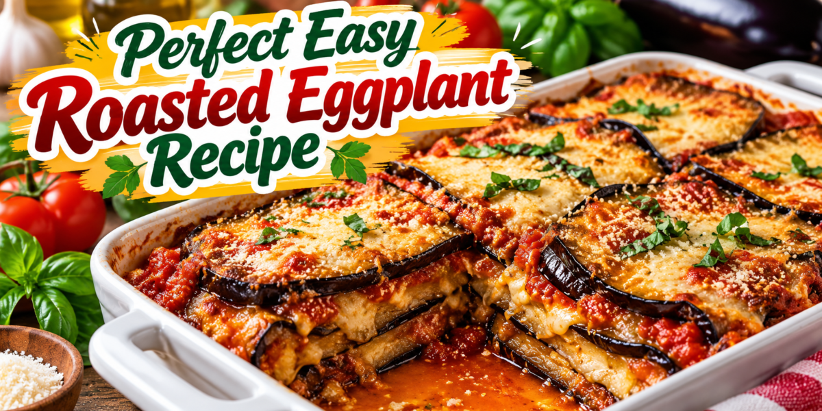 Roasted Eggplant layered with tomato sauce, melted mozzarella, Parmesan cheese, and fresh basil