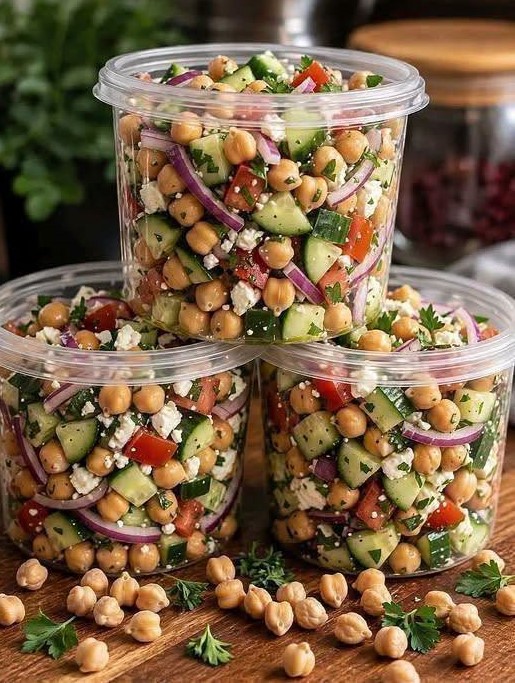 Mediterranean Chickpea Cucumber Feta Salad – Fresh, Healthy & Easy Recipe